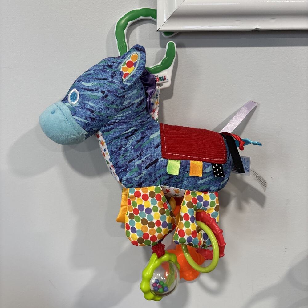 Eric Carle HORSE Baby Rattle Teether Clip On 8” Plush Stuffed Animal Toy
